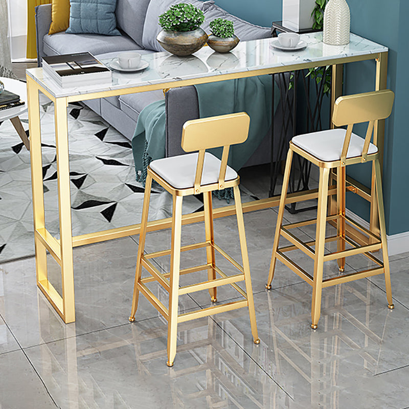 Glam Pub Table Faux Marble Bar Height Rectangle Bar Table for Indoor Clearhalo 'Bar Furniture' 'Bar Tables' 'bar_tables' 'furn' 'furn_bar_tables' 'Furniture' 'Kitchen & Dining Furniture' 6197389