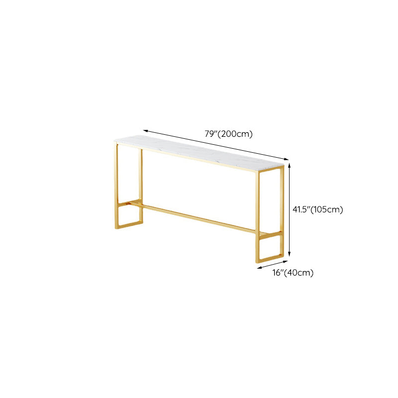 Glam Pub Table Faux Marble Bar Height Rectangle Bar Table for Indoor Clearhalo 'Bar Furniture' 'Bar Tables' 'bar_tables' 'furn' 'furn_bar_tables' 'Furniture' 'Kitchen & Dining Furniture' 6197396