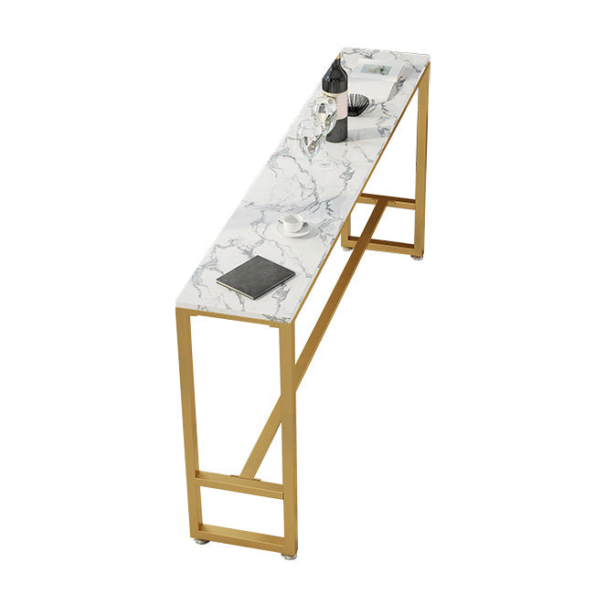 Glam Pub Table Bar Height Faux Marble Rectangle Bar Table for Indoor Clearhalo 'Bar Furniture' 'Bar Tables' 'bar_tables' 'furn' 'furn_bar_tables' 'Furniture' 'Kitchen & Dining Furniture' 6197401