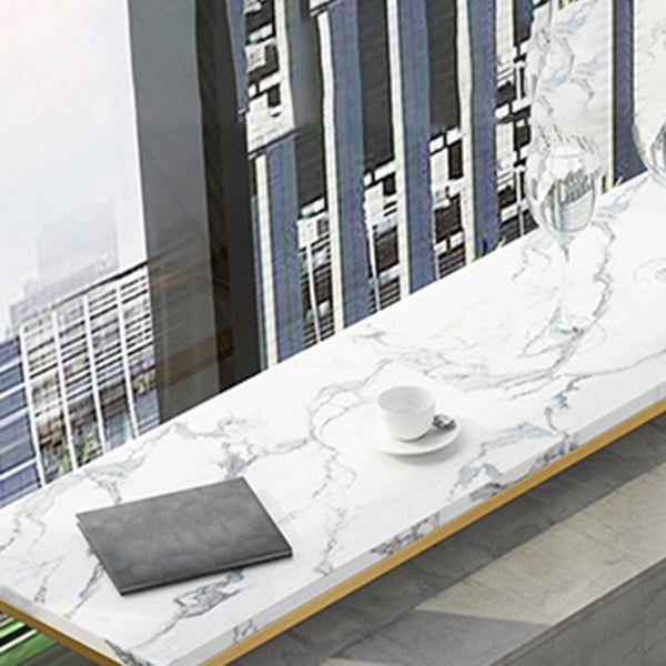 Glam Pub Table Bar Height Faux Marble Rectangle Bar Table for Indoor Clearhalo 'Bar Furniture' 'Bar Tables' 'bar_tables' 'furn' 'furn_bar_tables' 'Furniture' 'Kitchen & Dining Furniture' 6197402