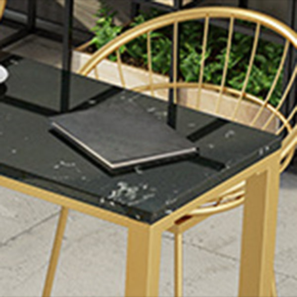 Glam Pub Table Bar Height Faux Marble Rectangle Bar Table for Indoor Clearhalo 'Bar Furniture' 'Bar Tables' 'bar_tables' 'furn' 'furn_bar_tables' 'Furniture' 'Kitchen & Dining Furniture' 6197403
