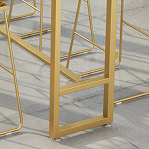 Glam Pub Table Bar Height Faux Marble Rectangle Bar Table for Indoor Clearhalo 'Bar Furniture' 'Bar Tables' 'bar_tables' 'furn' 'furn_bar_tables' 'Furniture' 'Kitchen & Dining Furniture' 6197405