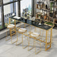 Glam Pub Table Bar Height Faux Marble Rectangle Bar Table for Indoor Clearhalo 'Bar Furniture' 'Bar Tables' 'bar_tables' 'furn' 'furn_bar_tables' 'Furniture' 'Kitchen & Dining Furniture' 6197407