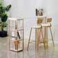 White Wood Bar Table Traditional Luxury Dining Table with Storage Shelves 55.1"L x 15.7"W x 41.3"H Without Chairs Clearhalo 'Bar Furniture' 'Bar Tables' 'bar_tables' 'furn' 'furn_bar_tables' 'Furniture' 'Kitchen & Dining Furniture' 6197417