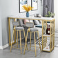Mesa de pub Glam, mesa de bar rectangular de altura con barra de pedestal doble para interiores