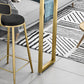 Mesa de pub Glam, mesa de bar rectangular de altura con barra de pedestal doble para interiores