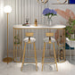 Oval Sintered Stone Bar Table Traditional Luxury Dining Table with Storage Shelves