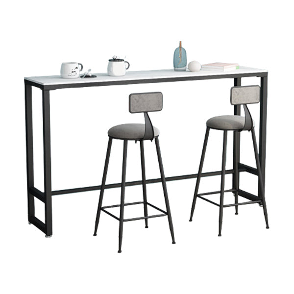 Glam Pub Table Trestle Base Rectangle Bar Table for Indoor and Breakroom Clearhalo 'Bar Furniture' 'Bar Tables' 'bar_tables' 'furn' 'furn_bar_tables' 'Furniture' 'Kitchen & Dining Furniture' 6197505