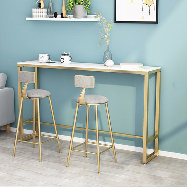 Glam Pub Table Trestle Base Rectangle Bar Table for Indoor and Breakroom Clearhalo 'Bar Furniture' 'Bar Tables' 'bar_tables' 'furn' 'furn_bar_tables' 'Furniture' 'Kitchen & Dining Furniture' 6197512