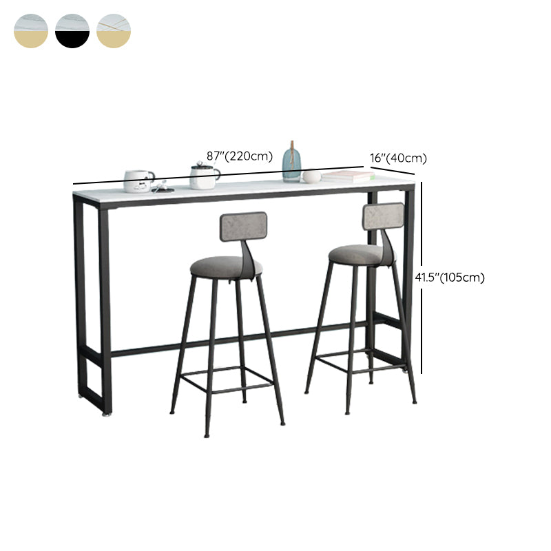 Glam Pub Table Trestle Base Rectangle Bar Table for Indoor and Breakroom Clearhalo 'Bar Furniture' 'Bar Tables' 'bar_tables' 'furn' 'furn_bar_tables' 'Furniture' 'Kitchen & Dining Furniture' 6197520