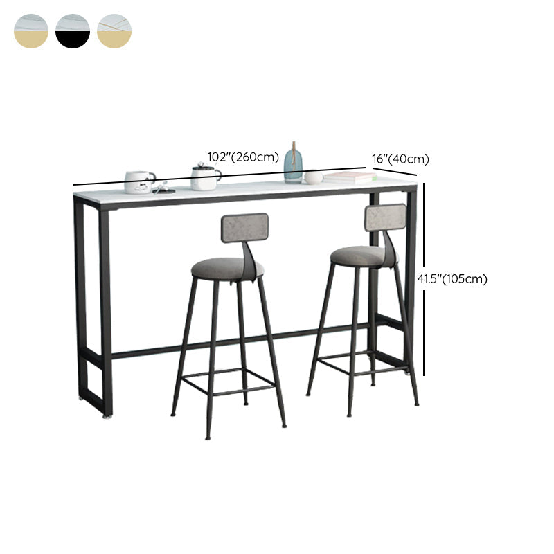 Glam Pub Table Trestle Base Rectangle Bar Table for Indoor and Breakroom Clearhalo 'Bar Furniture' 'Bar Tables' 'bar_tables' 'furn' 'furn_bar_tables' 'Furniture' 'Kitchen & Dining Furniture' 6197522