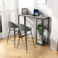 Rectangle Sintered Stone Bar Table Black and Metal Base Bar Table for Kitchen Living Room 47.2"L x 15.7"W x 41.3"H Gray Without Chairs Clearhalo 'Bar Furniture' 'Bar Tables' 'bar_tables' 'furn' 'furn_bar_tables' 'Furniture' 'Kitchen & Dining Furniture' 6197523