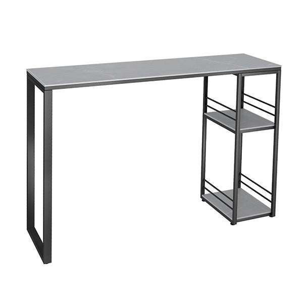 Rectangle Sintered Stone Bar Table Black and Metal Base Bar Table for Kitchen Living Room Clearhalo 'Bar Furniture' 'Bar Tables' 'bar_tables' 'furn' 'furn_bar_tables' 'Furniture' 'Kitchen & Dining Furniture' 6197529