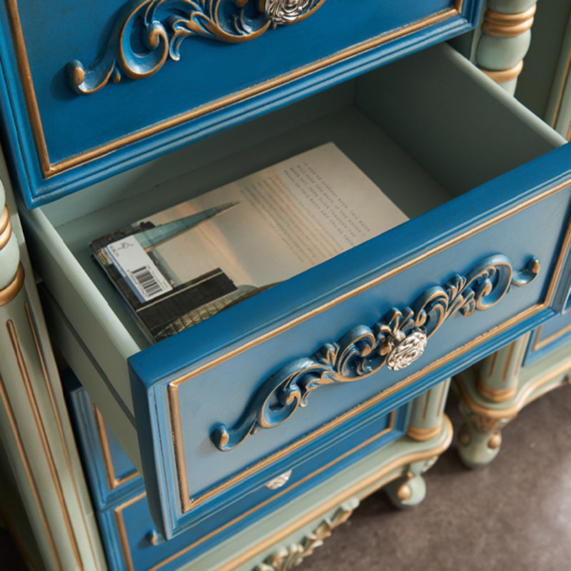 Cómoda tradicional de almacenamiento de madera de caucho para el hogar con 3 cajones