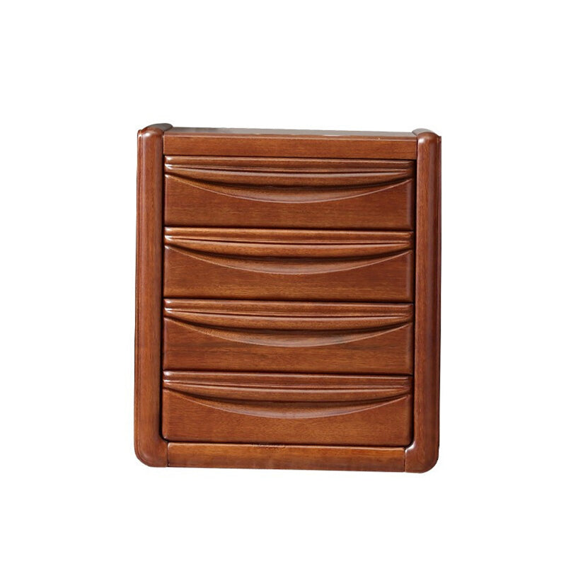 Cofre vertical de 16 "W cofre de almacenamiento marrón de madera maciza con 3/4/5 cajones