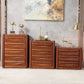 Cofre vertical de 16 "W cofre de almacenamiento marrón de madera maciza con 3/4/5 cajones