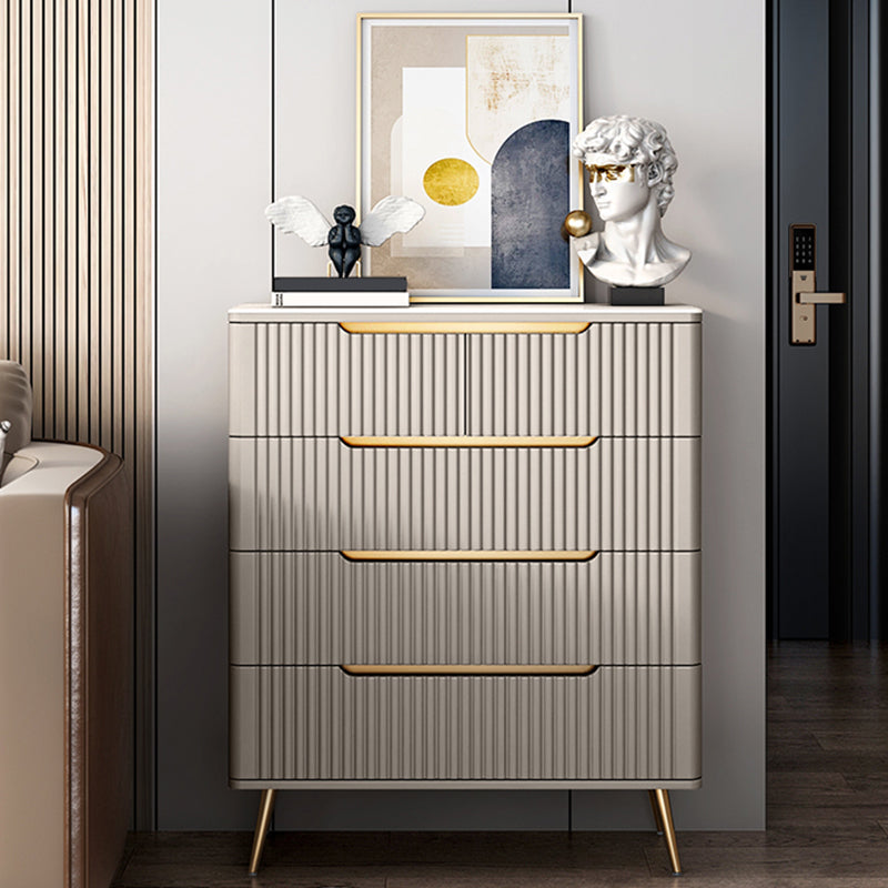 Cassettiera verticale per camera da letto glamour in legno ingegnerizzato con cassetti