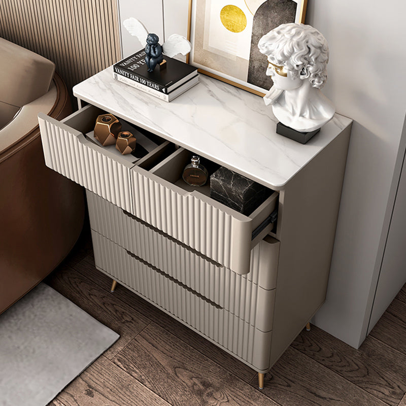 Cassettiera verticale per camera da letto glamour in legno ingegnerizzato con cassetti