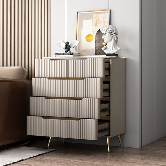 Glam Bedroom Engineered Wood Storage Chest Vertical Chest with Drawers