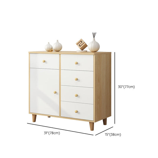 Contemporary Bedroom Storage Chest Engineered Wood Chest with Drawers