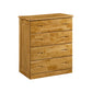 Contemporary Bedroom Storage Chest Rubber Wood Vertical Chest with Drawers