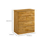 Contemporary Bedroom Storage Chest Rubber Wood Vertical Chest with Drawers