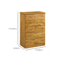 Contemporary Bedroom Storage Chest Rubber Wood Vertical Chest with Drawers