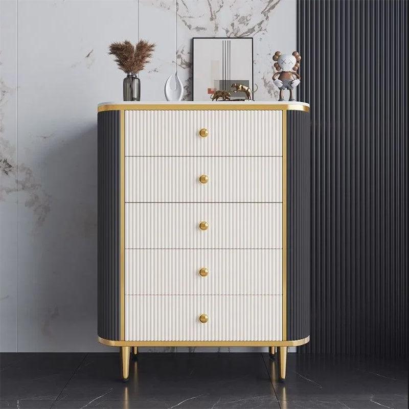 Bedroom Glam Storage Chest Stone 15" Wide Chest with Drawers Dark Gray-White 5 Clearhalo 'Bedroom Furniture' 'Dressers & Chests' 'dressers_chests' 'furn' 'furn_dressers_chests' 'Furniture' 6197761