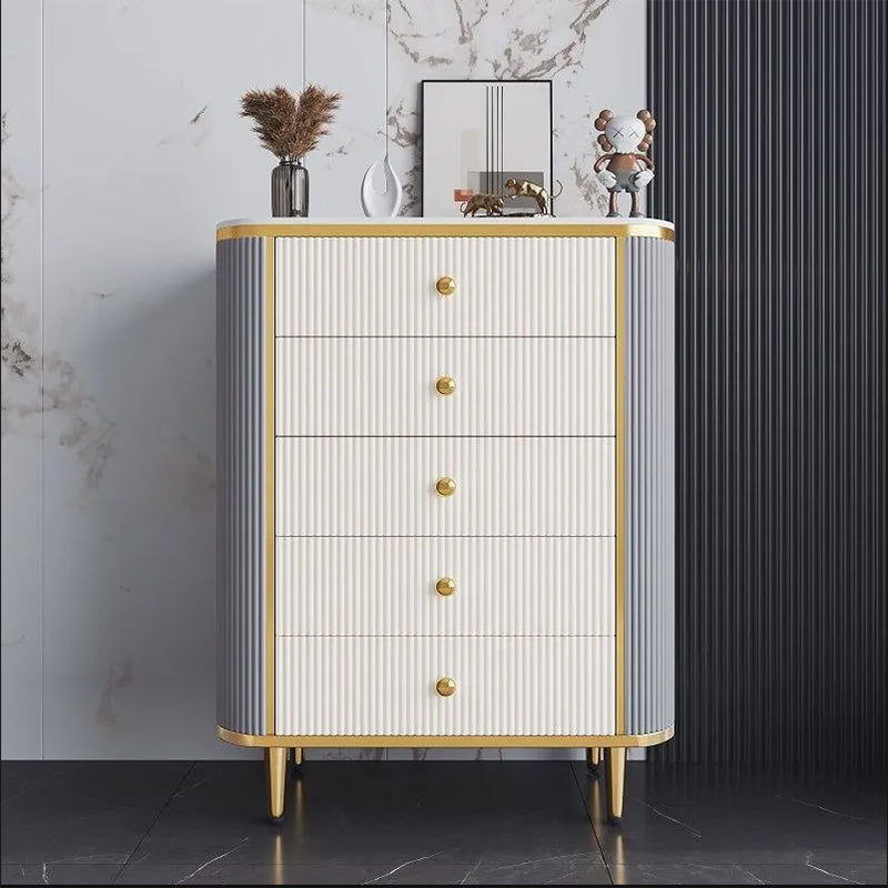 Bedroom Glam Storage Chest Stone 15" Wide Chest with Drawers Light Gray-White 5 Clearhalo 'Bedroom Furniture' 'Dressers & Chests' 'dressers_chests' 'furn' 'furn_dressers_chests' 'Furniture' 6197765