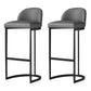 Glam Faux Leather Bar Stool Footrest Counter-height Stool for Dining Room Black 2 Piece Set Clearhalo 'Bar Furniture' 'Bar Stools' 'bar_stools' 'furn' 'furn_bar_stools' 'Furniture' 'Kitchen & Dining Furniture' 6198226