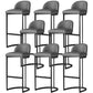 Glam Faux Leather Bar Stool Footrest Counter-height Stool for Dining Room Black 8 Piece Set Clearhalo 'Bar Furniture' 'Bar Stools' 'bar_stools' 'furn' 'furn_bar_stools' 'Furniture' 'Kitchen & Dining Furniture' 6198231