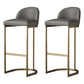 Glam Faux Leather Bar Stool Footrest Counter-height Stool for Dining Room Gold 2 Piece Set Clearhalo 'Bar Furniture' 'Bar Stools' 'bar_stools' 'furn' 'furn_bar_stools' 'Furniture' 'Kitchen & Dining Furniture' 6198234