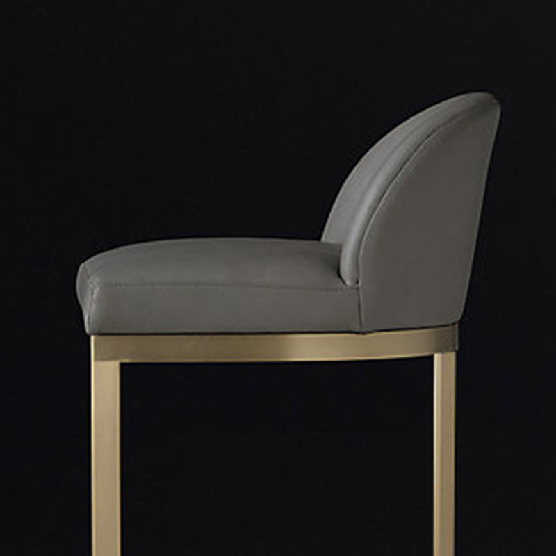 Glam Faux Leather Bar Stool Footrest Counter-height Stool for Dining Room Clearhalo 'Bar Furniture' 'Bar Stools' 'bar_stools' 'furn' 'furn_bar_stools' 'Furniture' 'Kitchen & Dining Furniture' 6198236