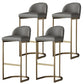 Glam Faux Leather Bar Stool Footrest Counter-height Stool for Dining Room Gold 4 Piece Set Clearhalo 'Bar Furniture' 'Bar Stools' 'bar_stools' 'furn' 'furn_bar_stools' 'Furniture' 'Kitchen & Dining Furniture' 6198237