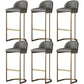 Glam Faux Leather Bar Stool Footrest Counter-height Stool for Dining Room Gold 6 Piece Set Clearhalo 'Bar Furniture' 'Bar Stools' 'bar_stools' 'furn' 'furn_bar_stools' 'Furniture' 'Kitchen & Dining Furniture' 6198239