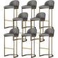 Glam Faux Leather Bar Stool Footrest Counter-height Stool for Dining Room Gold 8 Piece Set Clearhalo 'Bar Furniture' 'Bar Stools' 'bar_stools' 'furn' 'furn_bar_stools' 'Furniture' 'Kitchen & Dining Furniture' 6198240