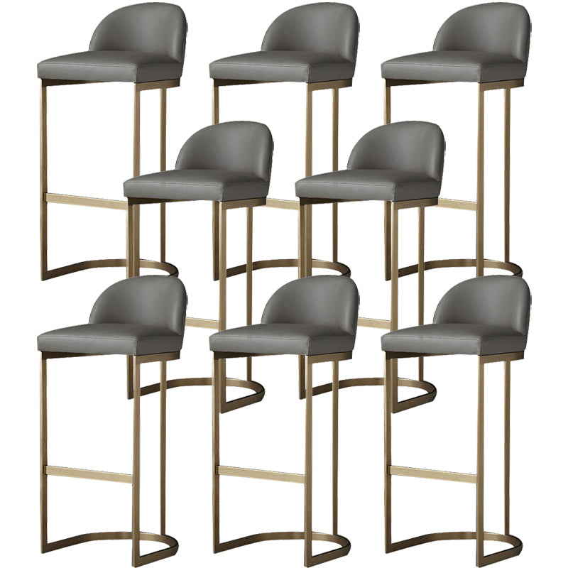 Glam Faux Leather Bar Stool Footrest Counter-height Stool for Dining Room Gold 8 Piece Set Clearhalo 'Bar Furniture' 'Bar Stools' 'bar_stools' 'furn' 'furn_bar_stools' 'Furniture' 'Kitchen & Dining Furniture' 6198240