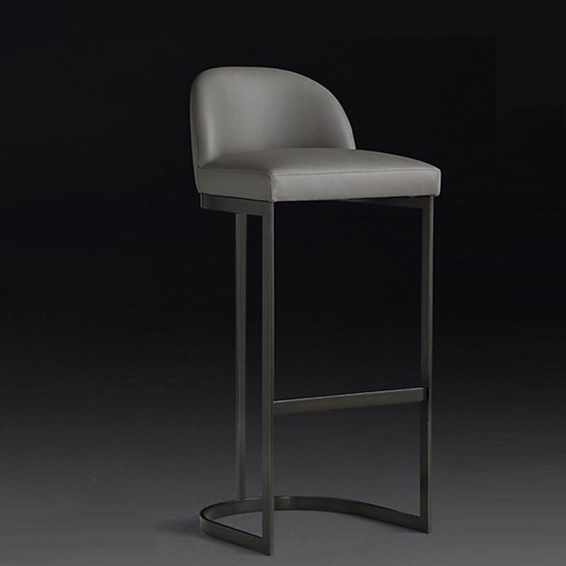 Glam Faux Leather Bar Stool Footrest Counter-height Stool for Dining Room Black 1 Piece Clearhalo 'Bar Furniture' 'Bar Stools' 'bar_stools' 'furn' 'furn_bar_stools' 'Furniture' 'Kitchen & Dining Furniture' 6198241