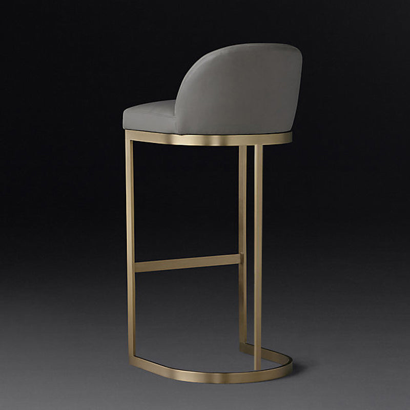 Glam Faux Leather Bar Stool Footrest Counter-height Stool for Dining Room Clearhalo 'Bar Furniture' 'Bar Stools' 'bar_stools' 'furn' 'furn_bar_stools' 'Furniture' 'Kitchen & Dining Furniture' 6198242