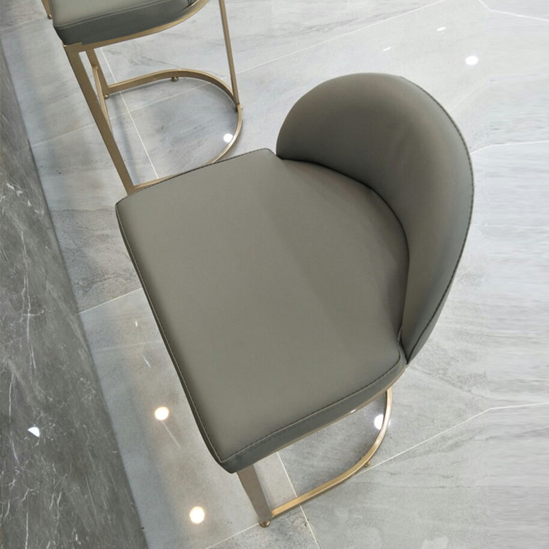 Glam Faux Leather Bar Stool Footrest Counter-height Stool for Dining Room Clearhalo 'Bar Furniture' 'Bar Stools' 'bar_stools' 'furn' 'furn_bar_stools' 'Furniture' 'Kitchen & Dining Furniture' 6198246