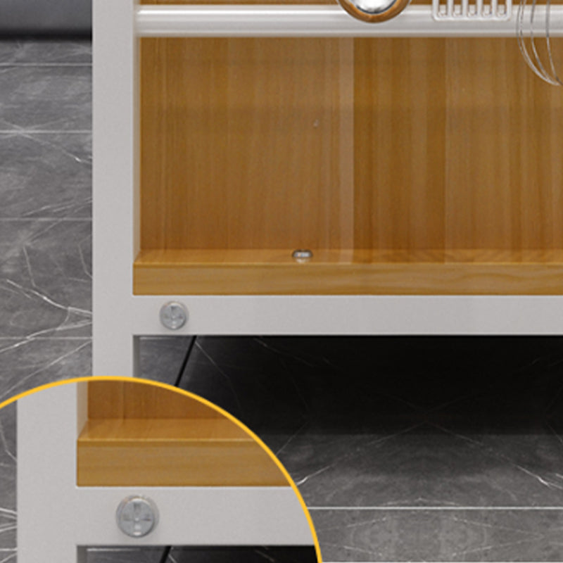 Moderne witte faux marmeren bovenste keukeneiland metalen frame prep tafel