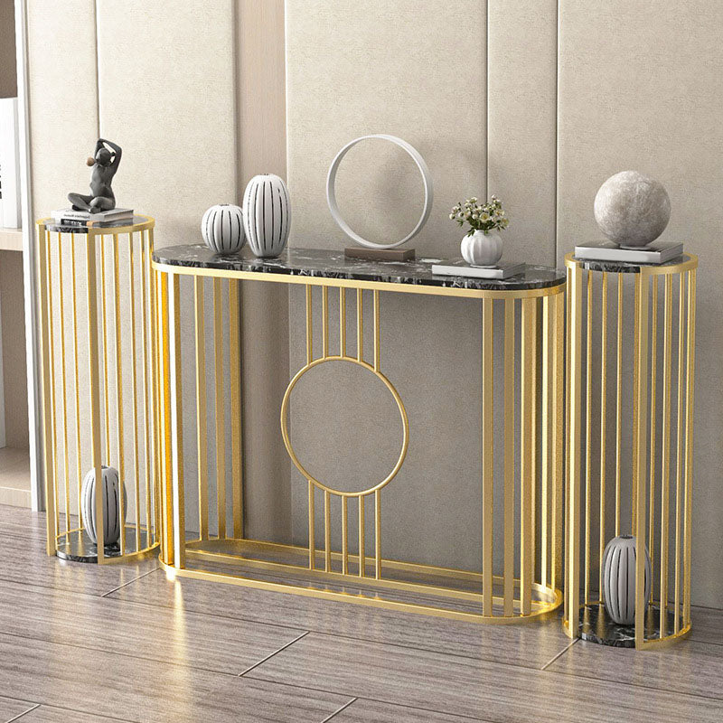 31.5" Tall Glam Console Table 1-shelf Marble Accent Table for Hall Clearhalo 'Console Tables' 'console_tables' 'Entry & Mudroom Furniture' 'furn' 'furn_console_tables' 'Furniture' 6198392