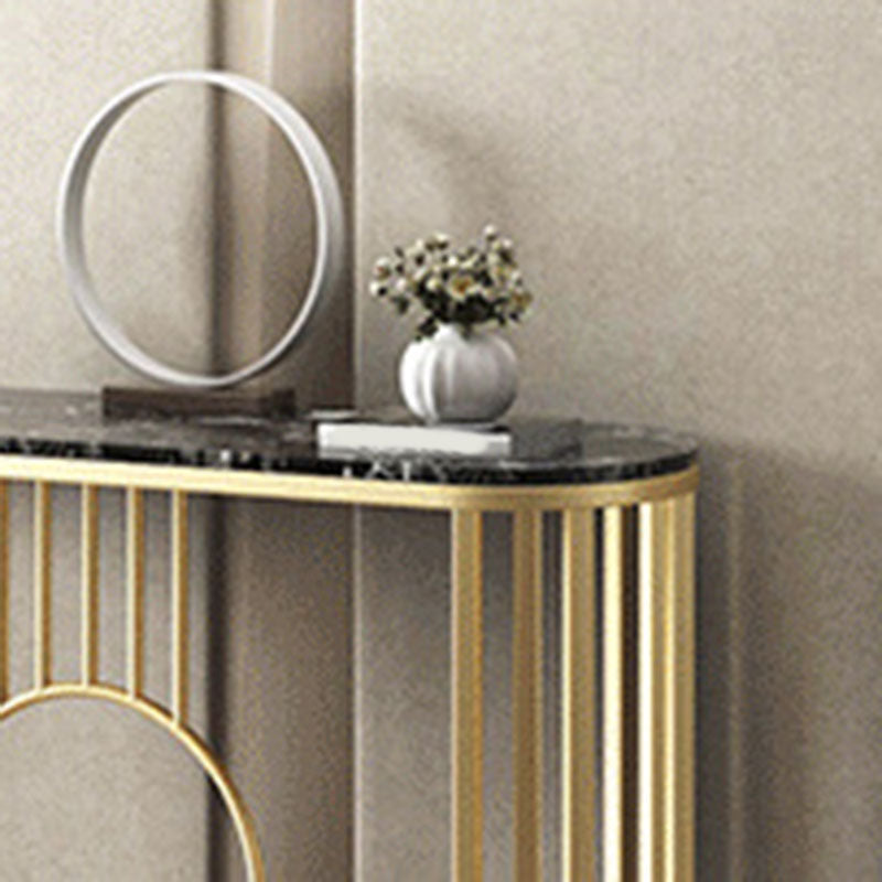 31.5" Tall Glam Console Table 1-shelf Marble Accent Table for Hall Clearhalo 'Console Tables' 'console_tables' 'Entry & Mudroom Furniture' 'furn' 'furn_console_tables' 'Furniture' 6198397