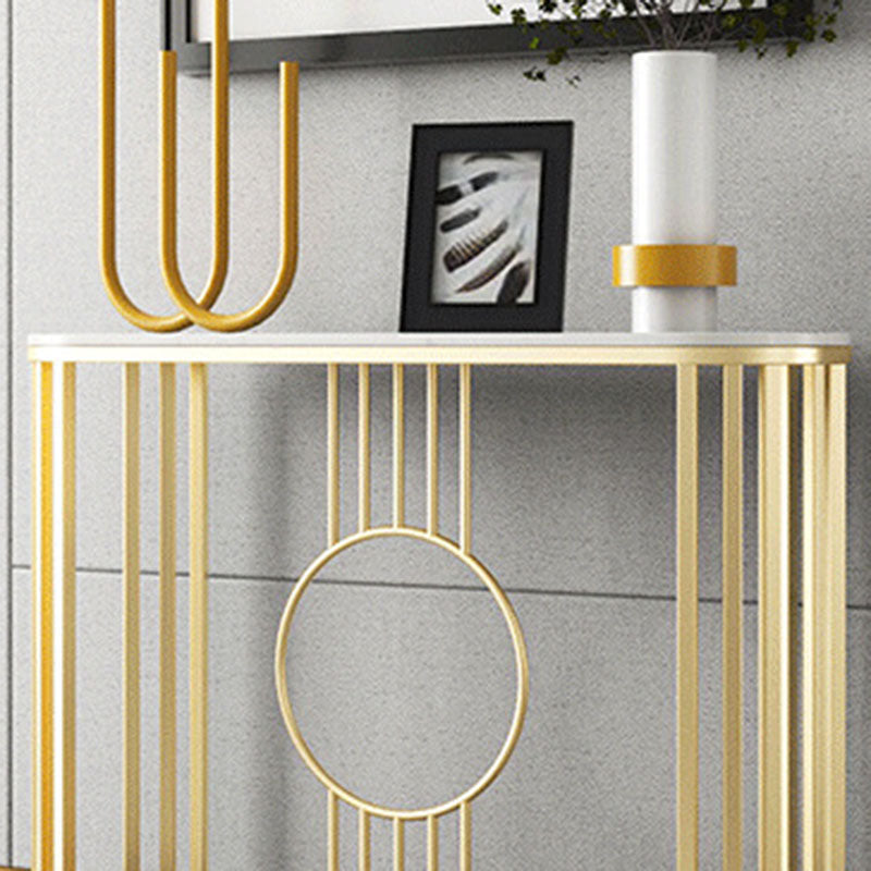31.5" Tall Glam Console Table 1-shelf Marble Accent Table for Hall Clearhalo 'Console Tables' 'console_tables' 'Entry & Mudroom Furniture' 'furn' 'furn_console_tables' 'Furniture' 6198401