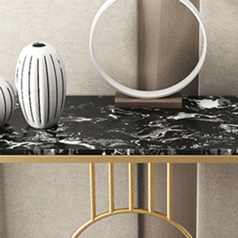 31.5" Tall Glam Console Table 1-shelf Marble Accent Table for Hall Clearhalo 'Console Tables' 'console_tables' 'Entry & Mudroom Furniture' 'furn' 'furn_console_tables' 'Furniture' 6198403