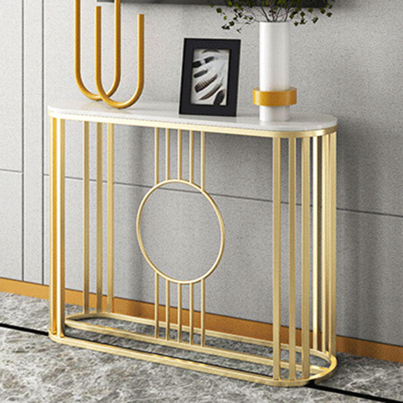 31.5" Tall Glam Console Table 1-shelf Marble Accent Table for Hall Clearhalo 'Console Tables' 'console_tables' 'Entry & Mudroom Furniture' 'furn' 'furn_console_tables' 'Furniture' 6198406
