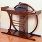 Solid Wood Console Table 1 Shelf Rectangle Accent Table for Hall