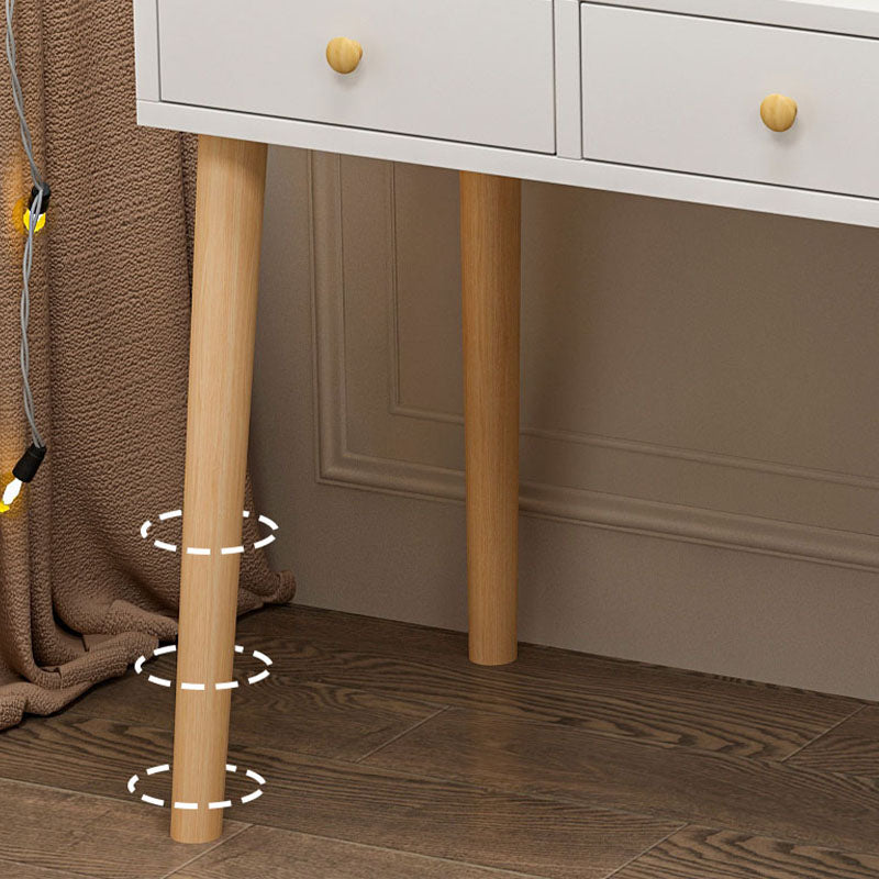 Mesa de tocador de madera y metal con acento de taburete 5/6 cajones de maquillaje