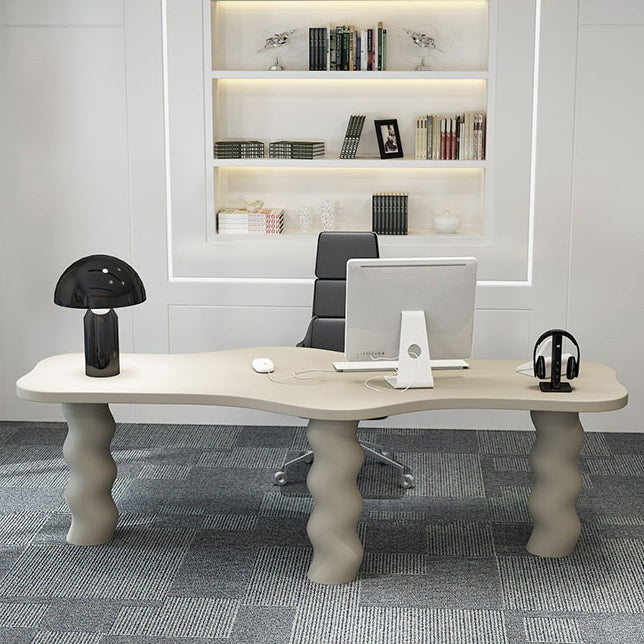 Bourse industriel beige en bois artificiel et en bois massif bureau de bureau Parsons