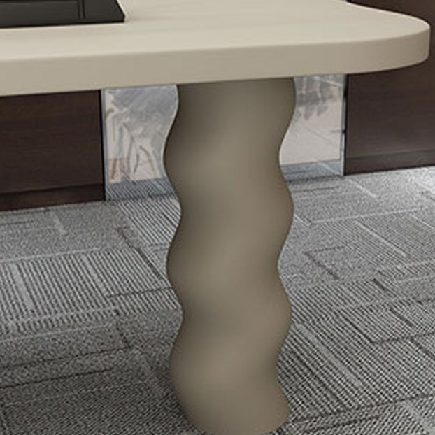 Bourse industriel beige en bois artificiel et en bois massif bureau de bureau Parsons